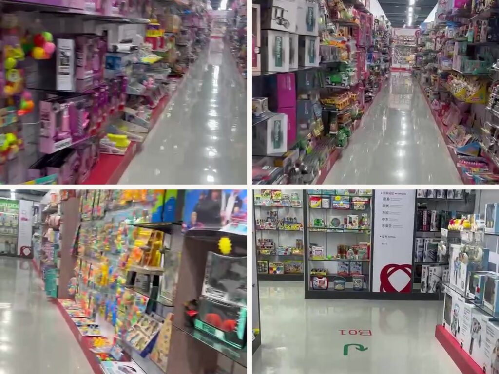 Toy showroom product selection in Shantou China
